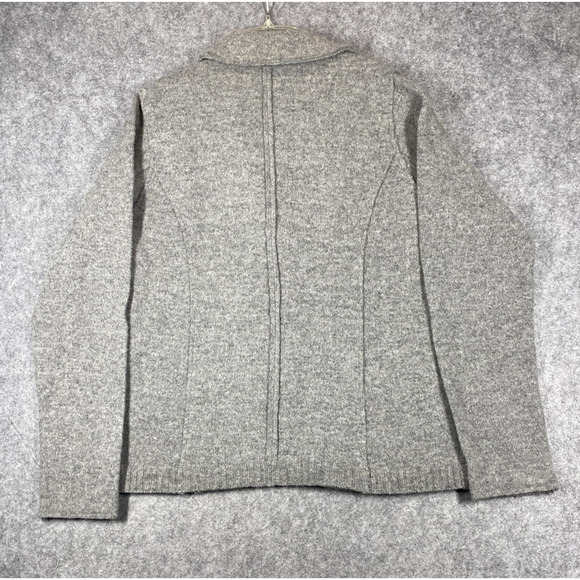 Sundance Blazer Womens Large Gray 100% Lambswool 3 Button Patch Pockets Tailored - Picture 10 of 10